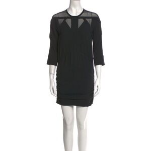 IRO Sheer Neck Mini Dress Black XS